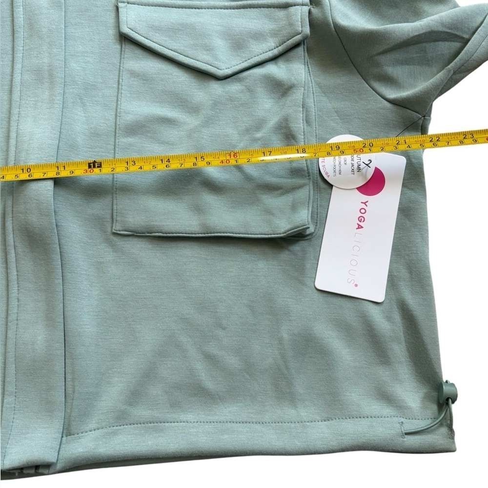 YOGALICIOUS Softlite Scuba Autumn HOODIE JACKET  color Iceberg Green Size Small - Picture 4 of 6